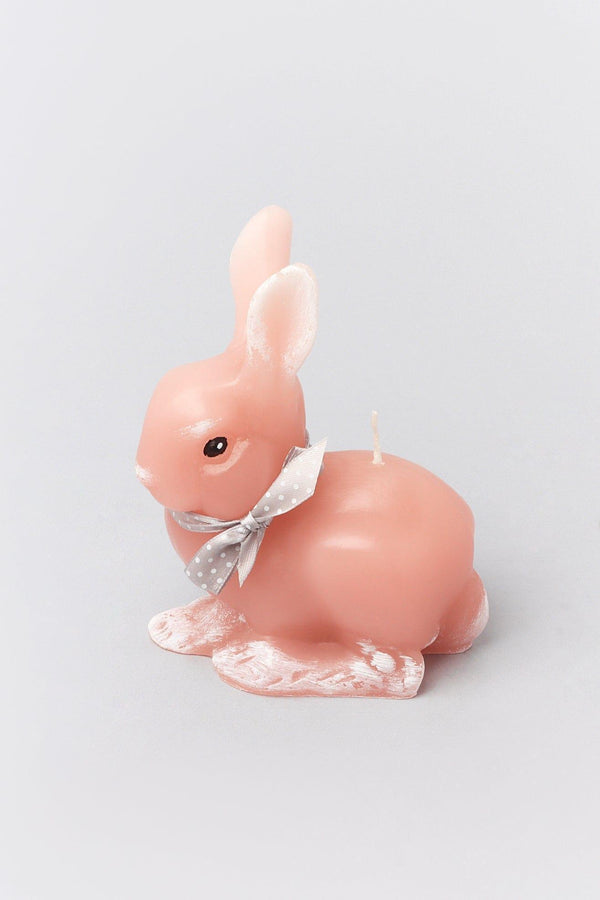 G Decor Sugar Pastel Bunny Scented Candle Rabbit Candle With Ribbon Bow Pink