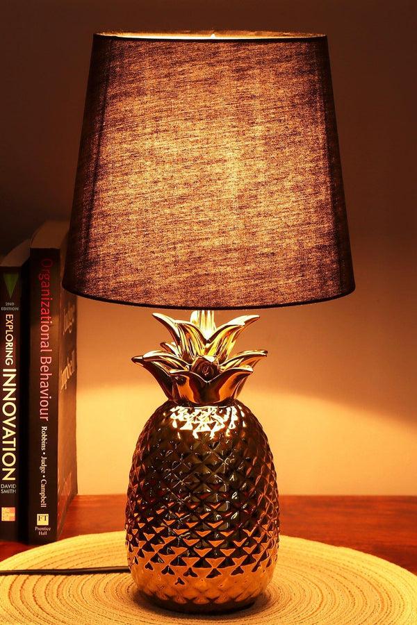 G Decor Tang Gold Resin Pineapple Bedside Table Lamp