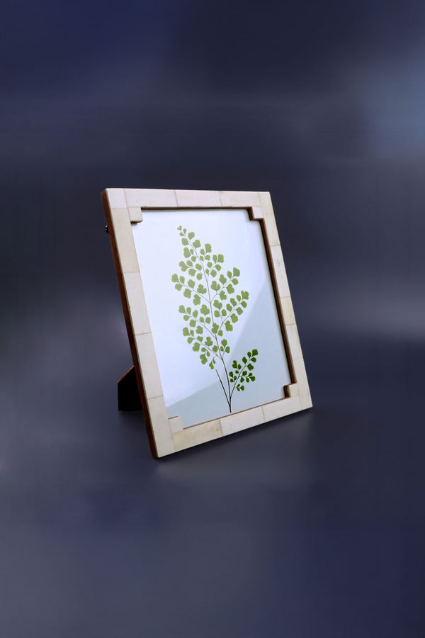 G Decor Tectura Handcrafted Horn Bone Photo Frame Architectural Cream Tones Picture Display Small