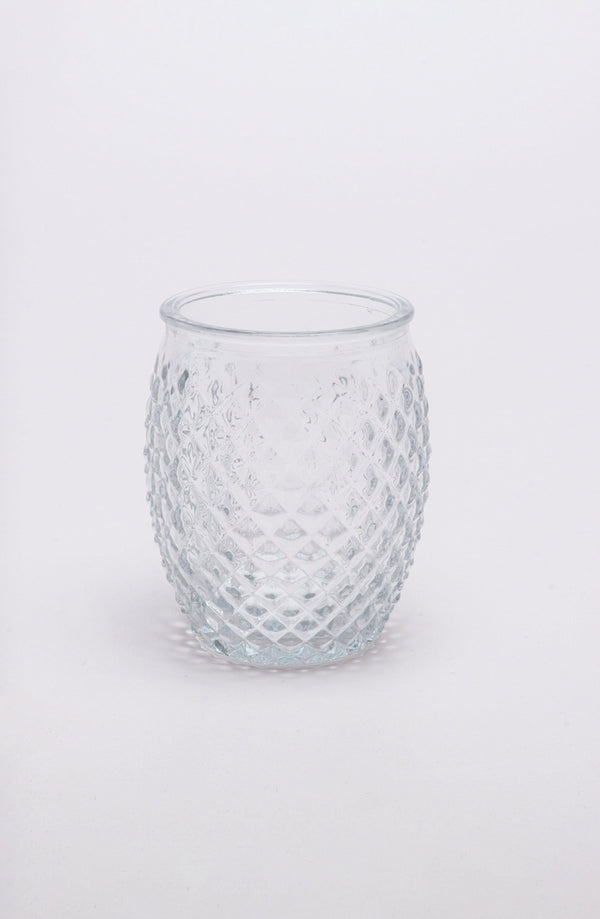 G Decor Three Piece Florence Diamond Clear Glass Bathroom Set