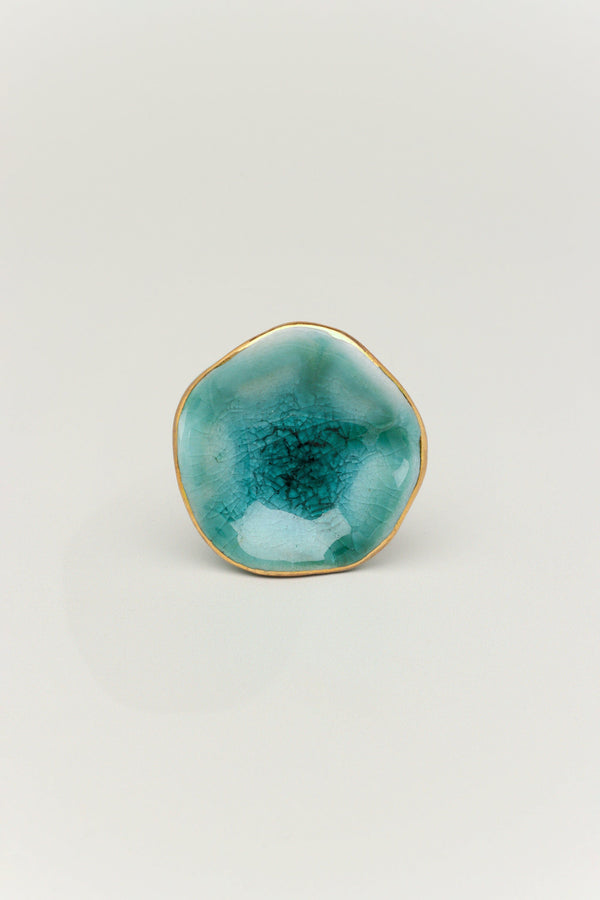 G Decor Tiffity Handmade Ceramic Door Knob Handpainted Cupboard Drawer & Door Handle Blue