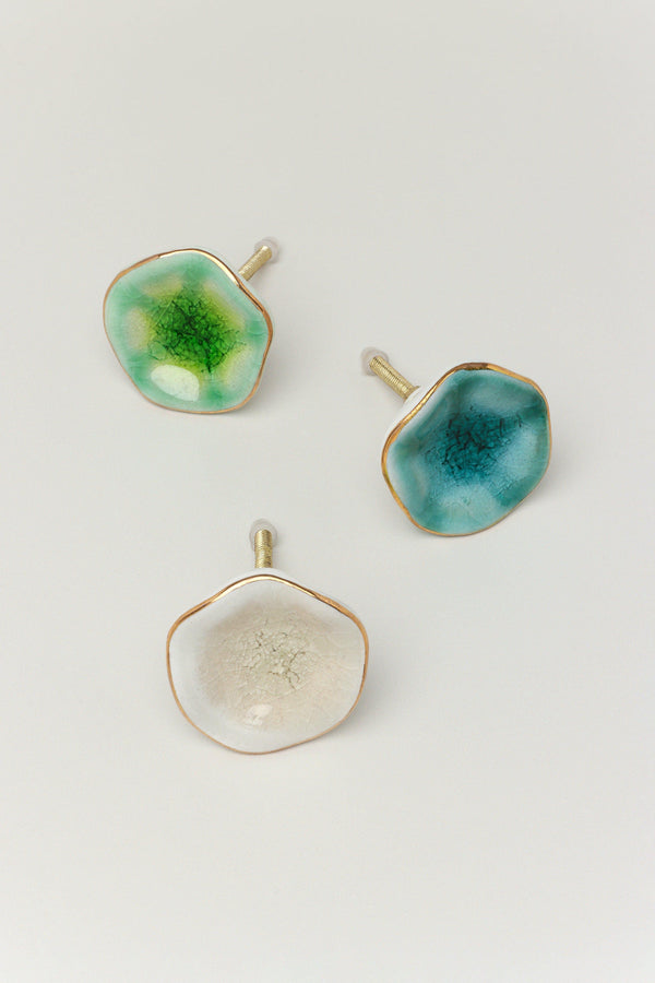 g decor Tiffity Handmade Ceramic Door Knob Handpainted Cupboard Drawer & Door Handle Blue