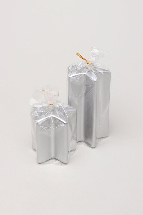 G Decor Twinkle Star Silver Candle Dazzling Decorative Centrepiece Small