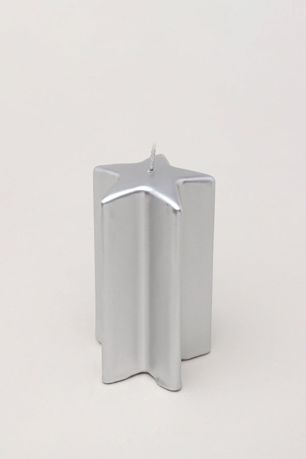 G Decor Twinkle Star Silver Candle Dazzling Decorative Centrepiece Small