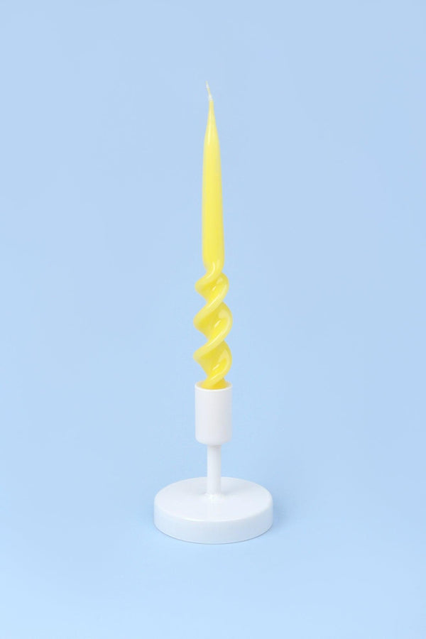 G Decor Twiselle Set Of 2 Spiral Twisted Hand Dipped Dinner Sunny Yellow Taper Candles Yellow