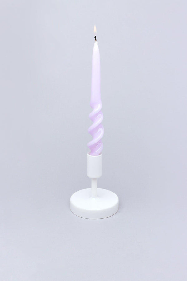 G Decor Twiselle Set Of 2 Spiral Twisted Hand Dipped Dinner Lilac Taper Candles Purple