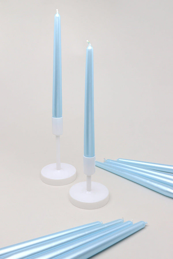 g decor Velaré Blue Sky Set of 2 10 or 20 Tall Hand-Finished Opaline Dinner Candles & Taper Candles Set of 10
