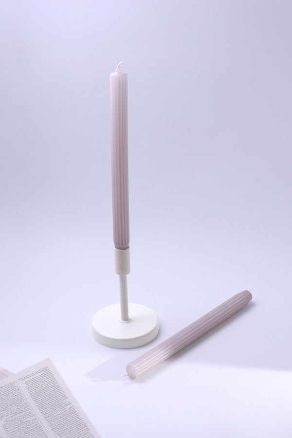 g decor Velluto Rosato Set of 2 Extra Tall Dinner & Taper Candles with Ribbed Velvet Matte Finish Set of 2