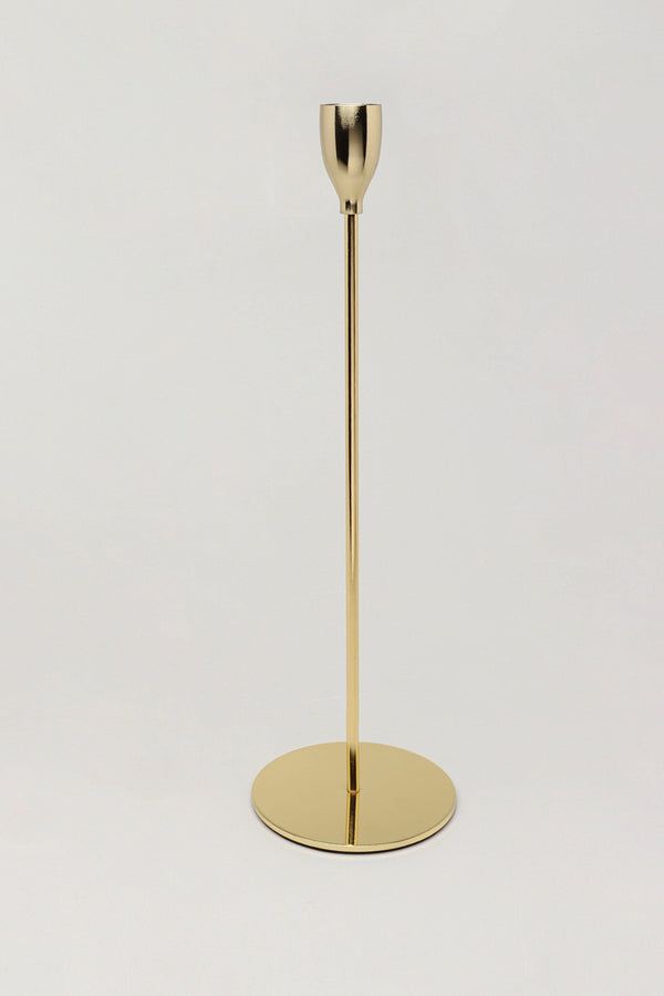 G Decor Verro Set Of 3 Modern Gold Stainless Steel Candle Holders Sleek Weighted Dinner Candlesticks Gold