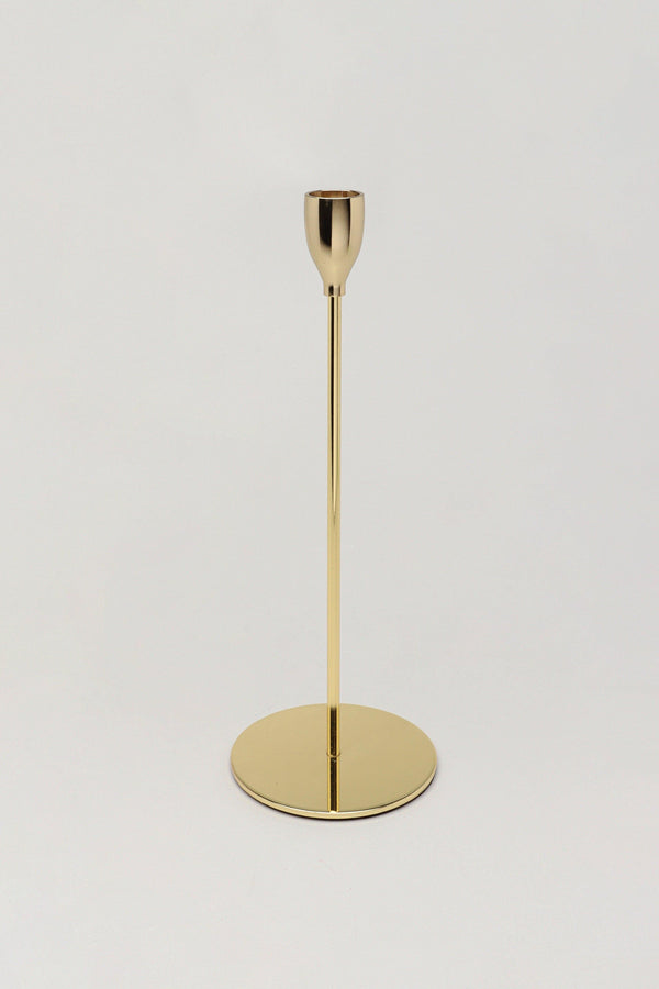 G Decor Verro Set Of 3 Modern Gold Stainless Steel Candle Holders Sleek Weighted Dinner Candlesticks Gold