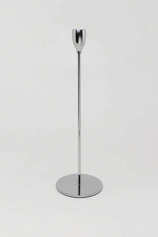 G Decor Verro Set Of 3 Modern Silver Stainless Steel Candle Holders Sleek Weighted Dinner Candlesticks Silver