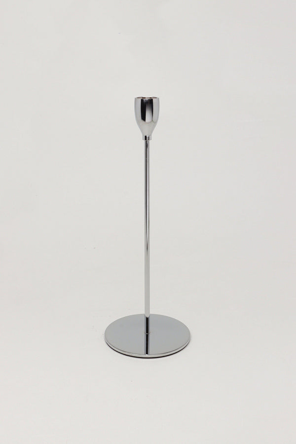 G Decor Verro Set Of 3 Modern Silver Stainless Steel Candle Holders Sleek Weighted Dinner Candlesticks Silver