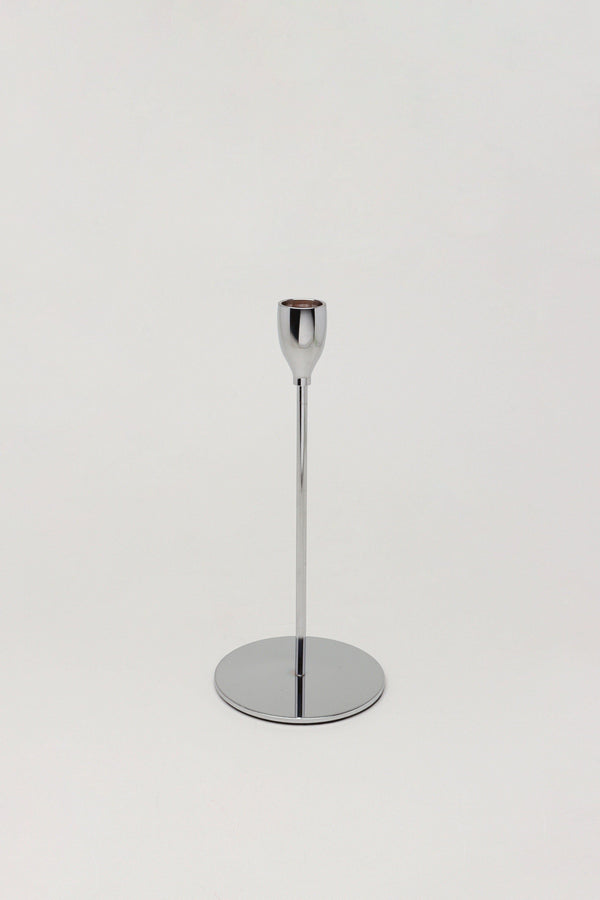 G Decor Verro Set Of 3 Modern Silver Stainless Steel Candle Holders Sleek Weighted Dinner Candlesticks Silver