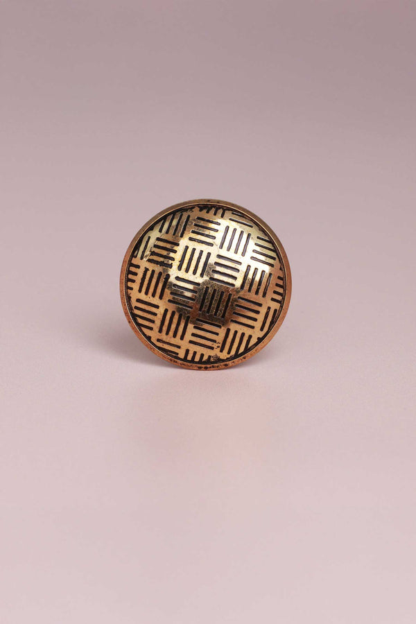 G Decor Versailles Vintage Gold Brass Door Knob & Pull Handle Round Flower