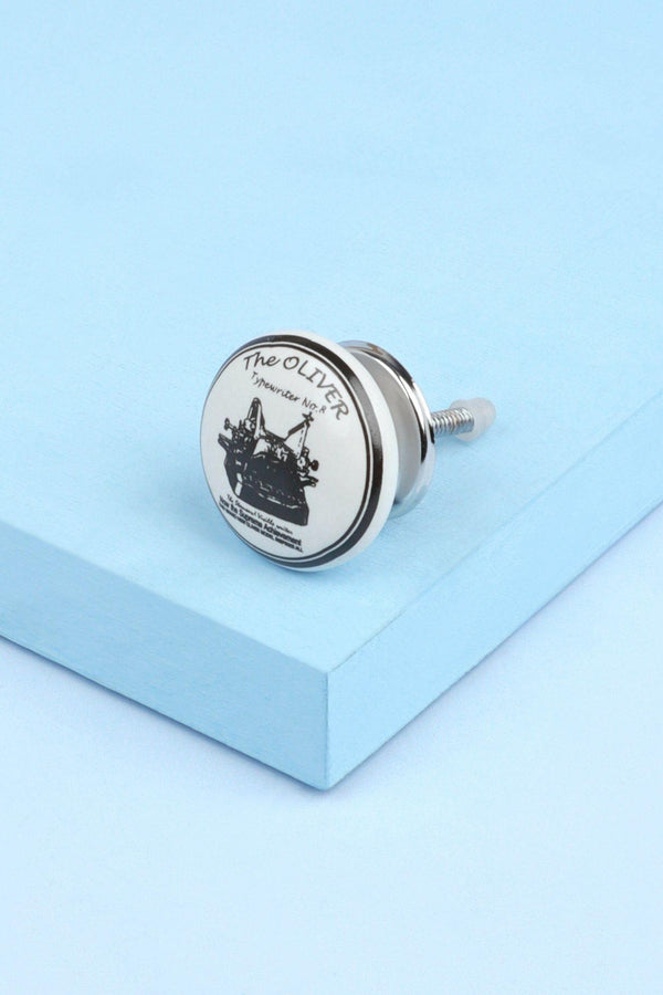 g decor Vintage Oliver Typewriter Ceramic Door Knob Black