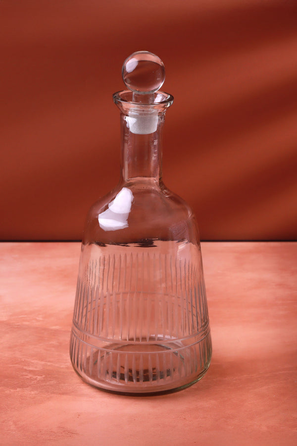 G Decor Virelle Set Of 4 Handmade Hand-Engraved Glass Tumblers Or Decanter With Stopper Set Of 4 Tumblers