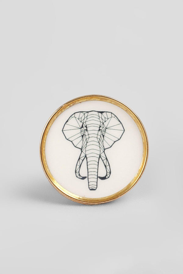 G Decor Wild Animal Brass Door Knob Decorative Cupboard & Drawer Handle Lion