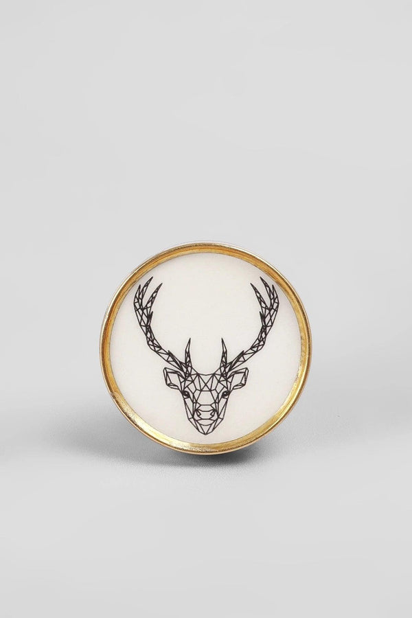 G Decor Wild Animal Brass Door Knob Decorative Cupboard & Drawer Handle Panda