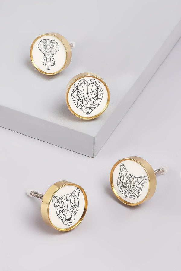 g decor Wild Animal Brass Door Knob Decorative Cupboard & Drawer Handle Lion