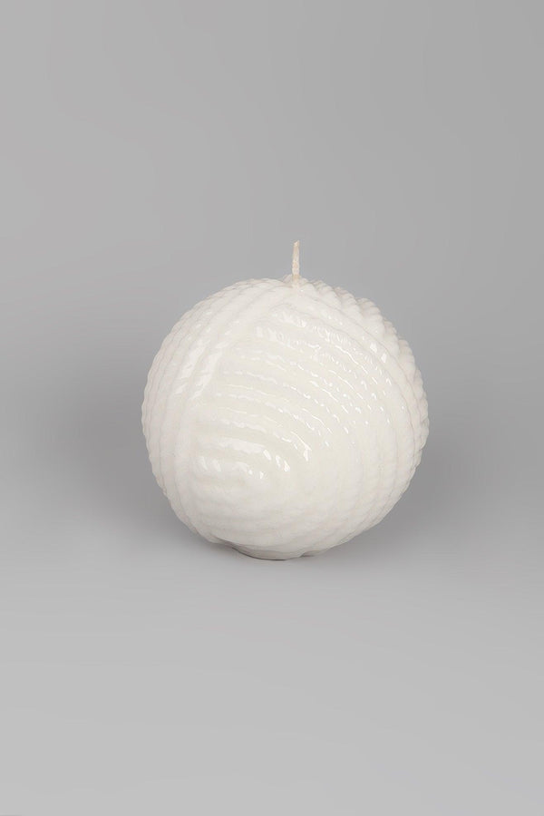 G Decor Wool Ball Detailed Pattern Lacquered Sphere Ball Candles