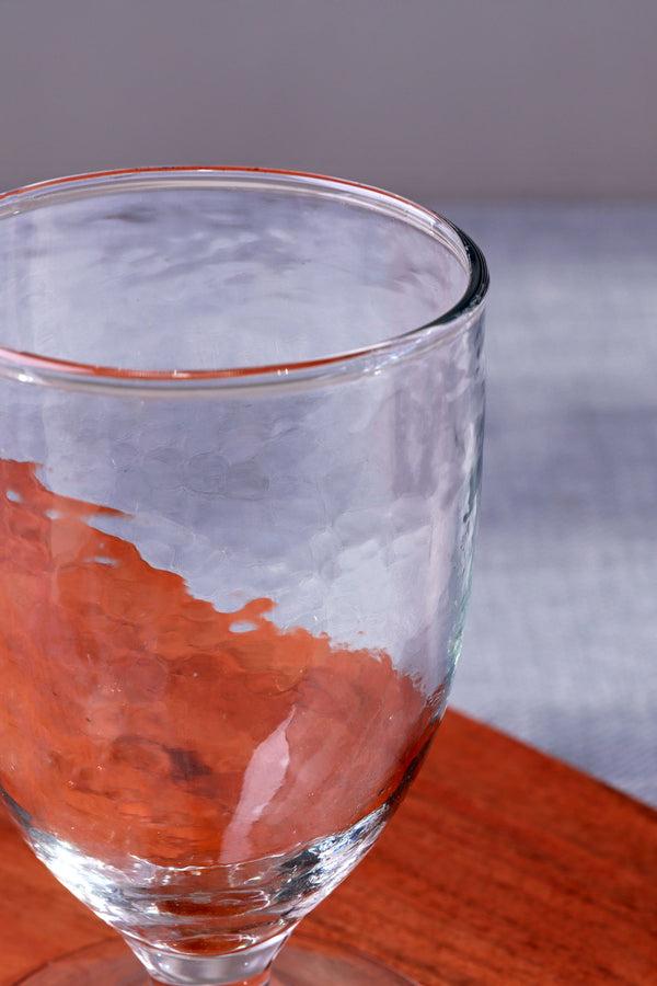 G Decor Yaki Set Of 4 Handmade Hammered Glass Wine Goblets Handblown Stemmed Glasses Set Of 4