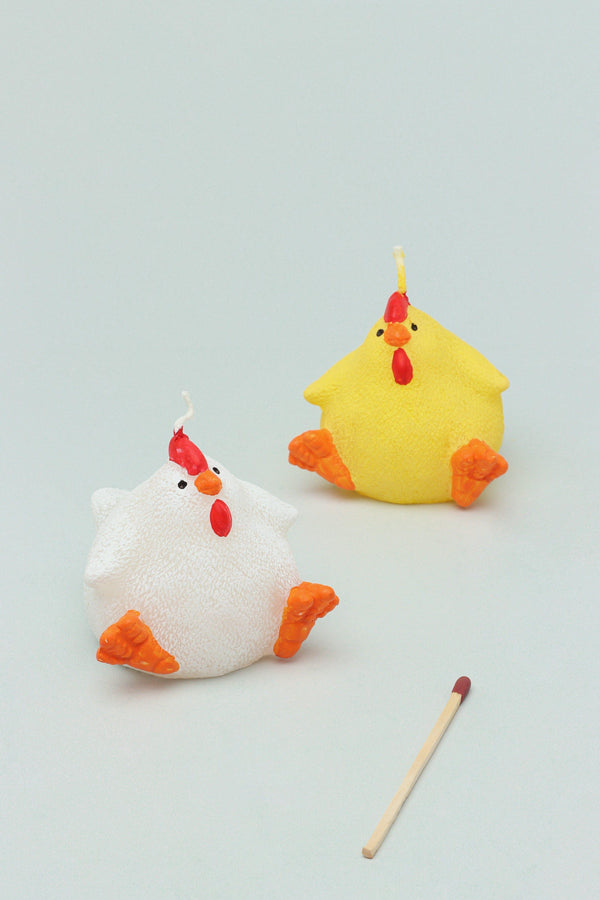 g decor Yellow Or White Chicken Hen Bird Farmhouse 3D Candle