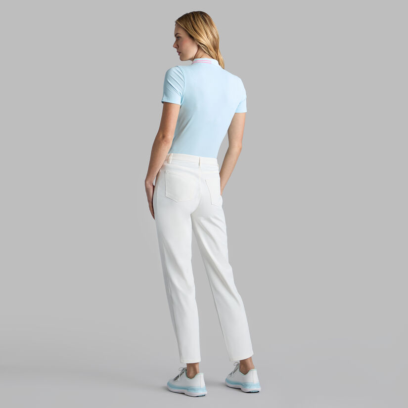 G Fore CHECKERED COLLAR RIBBED TECH POLO