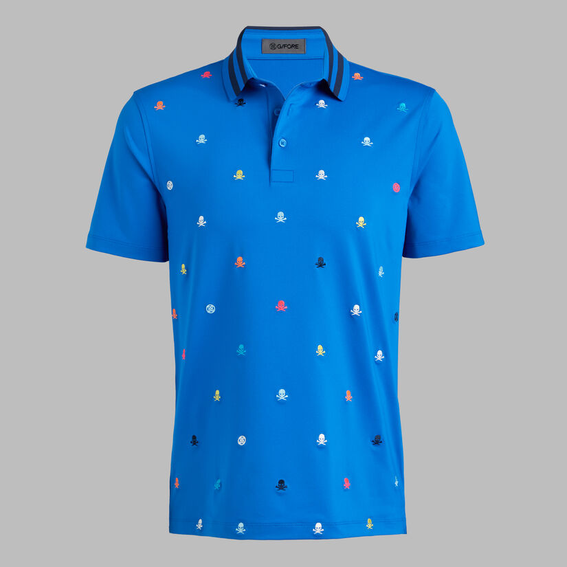g fore EMBROIDERED TECH JERSEY POLO