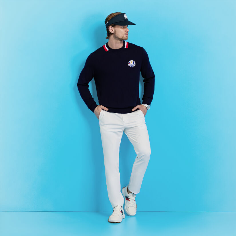 G Fore LTD RELEASE 2025 RYDER CUP COLOUR BLOCK INTARSIA CREWNECK MERINO WOOL SWEATER
