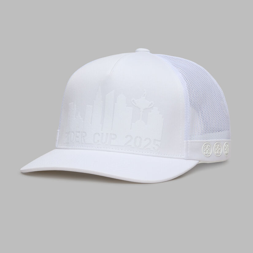 g fore LTD RELEASE 2025 RYDER CUP FLOCKED SKYLINE TRUCKER HAT