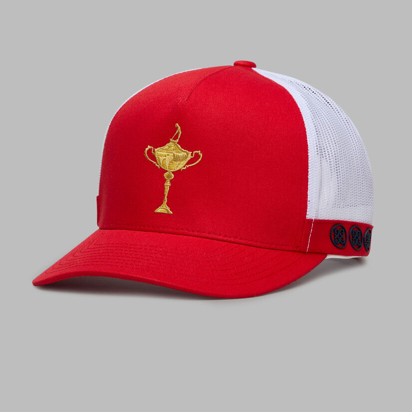 g fore LTD RELEASE 2025 RYDER CUP TROPHY TRUCKER HAT