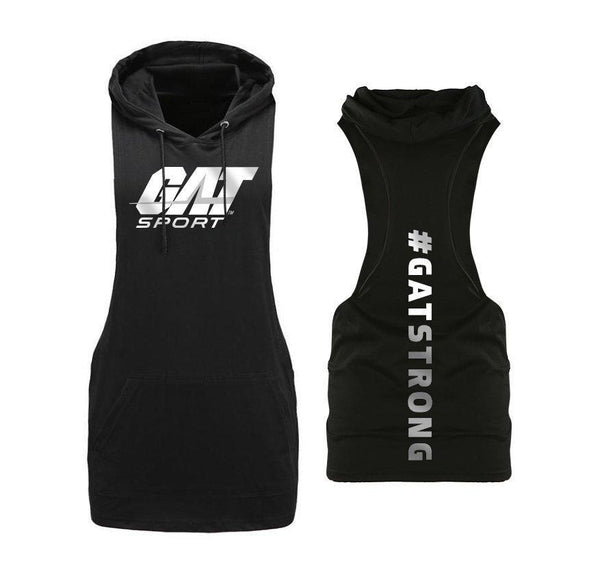 g.a.t. GAT Sport #GATSTRONG Sleeveless Hoodie for Men - Black