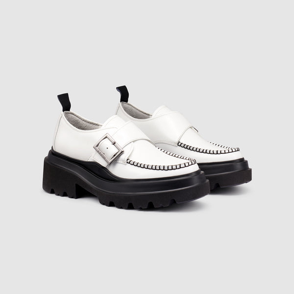 g.h. bass & co WOMENS ELLA PLATFORM DERBY White