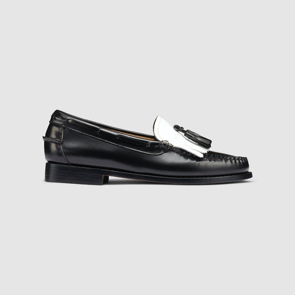 G.h. Bass & Co WOMENS ESTHER KILTIE TASSEL WEEJUNS LOAFER Black/White