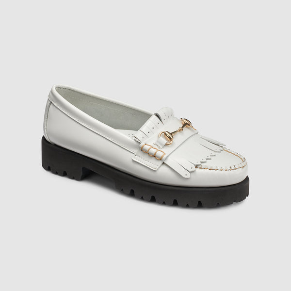 g.h. bass & co WOMENS LIANNA KILTIE SUPER LUG WEEJUNS LOAFER White