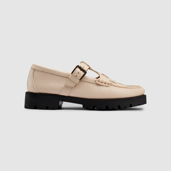 G.h. Bass & Co WOMENS MARY JANE FISHERMAN SUPER LUG WEEJUNS LOAFER Off White