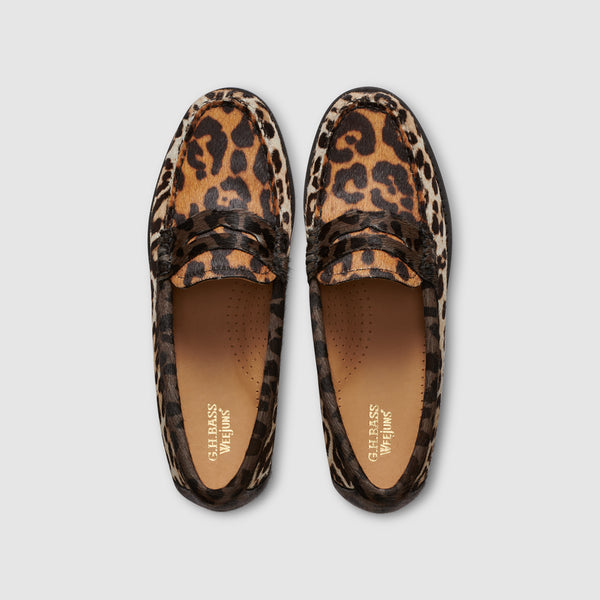 G.h. Bass & Co WOMENS WHITNEY LEOPARD WEEJUNS LOAFER Tan Leopard