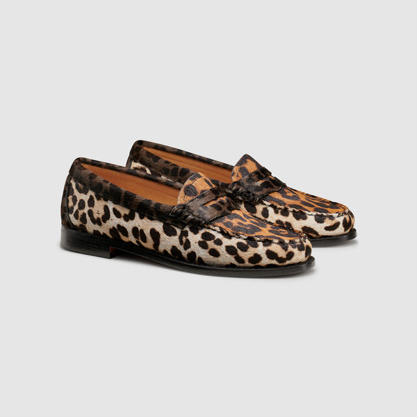 g.h. bass & co WOMENS WHITNEY LEOPARD WEEJUNS LOAFER Tan Leopard