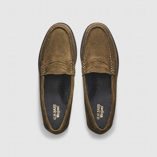 G.h. Bass & Co WOMENS WHITNEY SUEDE WEEJUN LOAFER Olive