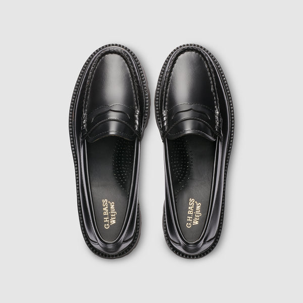 g.h. Bass & Co WOMENS WHITNEY SUPER LUG WEEJUNS LOAFER Black