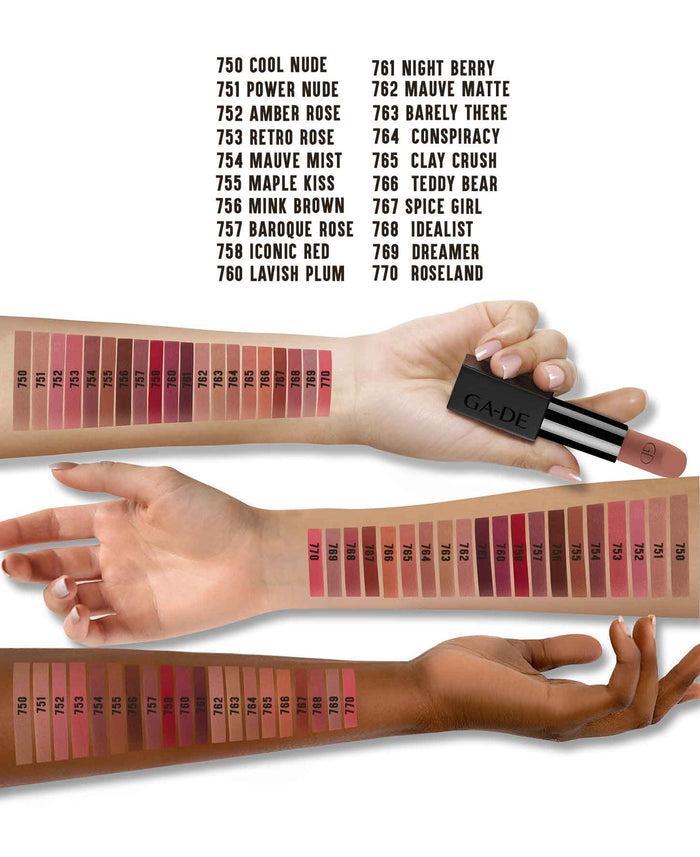 Ga De VELVETEEN PURE MATTE #754 TRY IT ON A Nude Mauve Brown