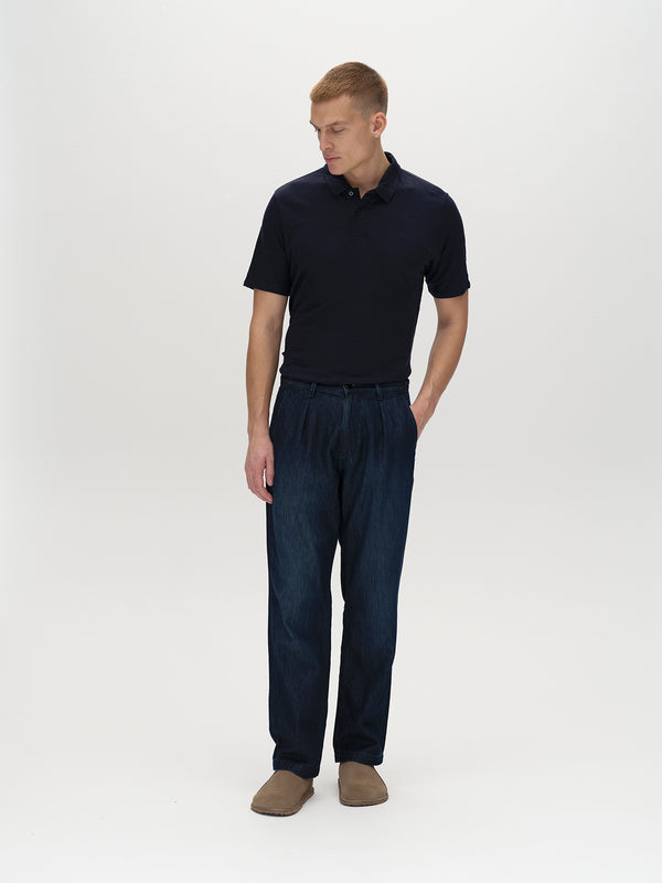 Gabba Duke Linen Polo SS Night Sky