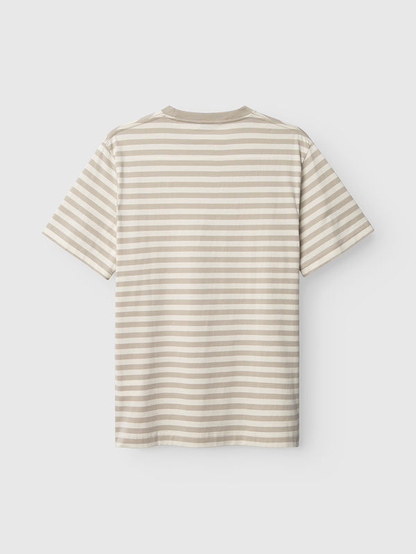 Gabba Dune Logo Stripes SS GOTS Beige Stripe