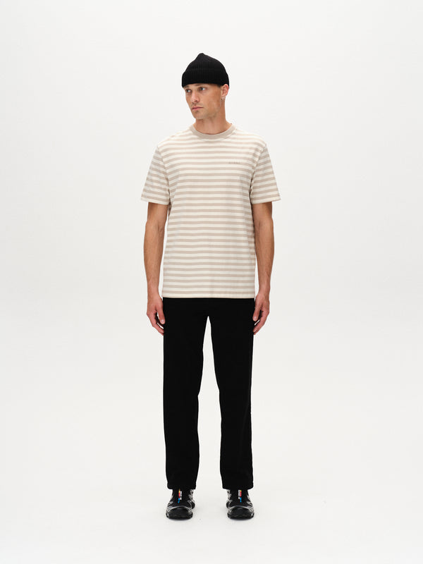Gabba Dune Logo Stripes SS GOTS Beige Stripe