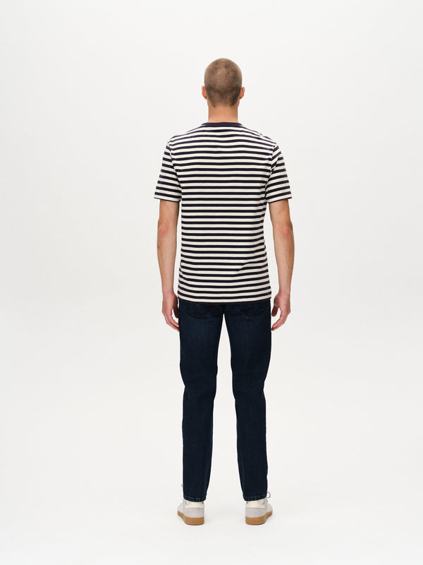 Gabba Dune Logo Stripes SS GOTS Navy Stripe
