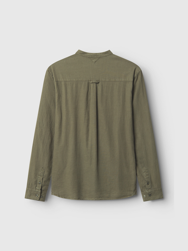 Gabba Sven Reg Lino Mand LS Olive Green