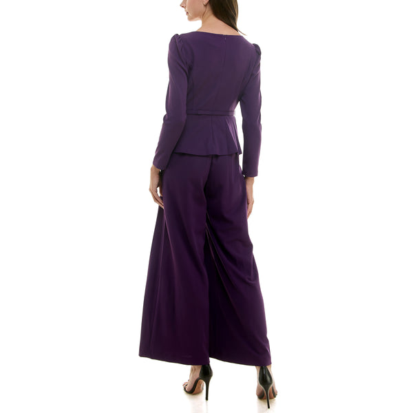 Gabby Skye MAISON TARA BODICE LINED BELTED JUMPSUIT Black