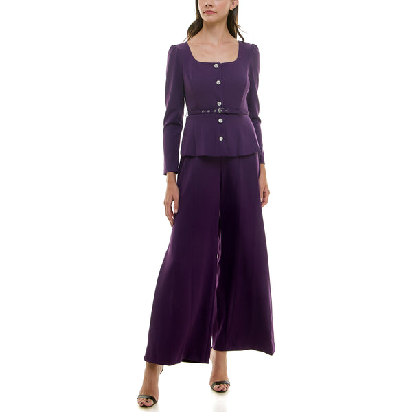 gabby skye MAISON TARA BODICE LINED BELTED JUMPSUIT Black