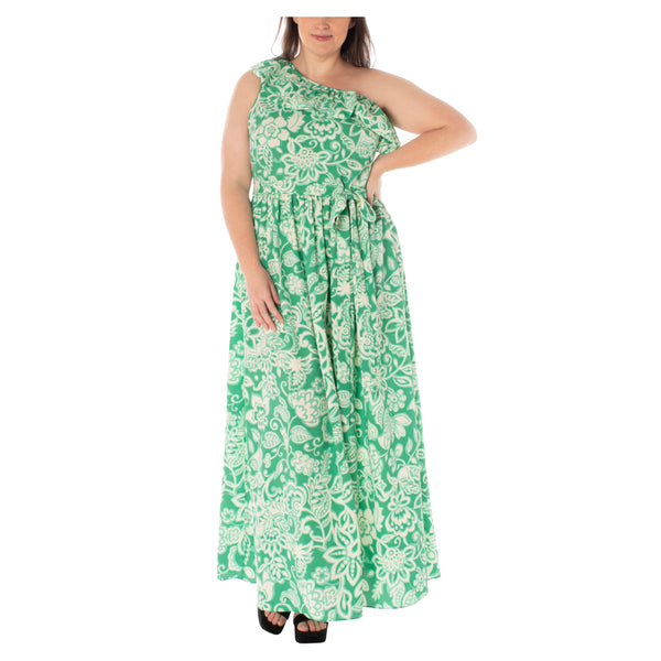 gabby skye MAISON TARA ONE SHOULDER FLORAL PRINT CURVE MAXI DRESS - EXCHANGES ONLY KELLY/IVORY gabby skye MAISON TARA ONE SHOULDER FLORAL PRINT CURVE MAXI DRESS - EXCHANGES ONLY KELLY/IVORY