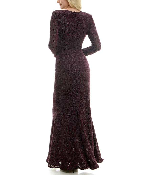 Gabby Skye TAYLOR LONG SLEEVE SEQUIN EMBROIDERED MERMAID GOWN - EXCHANGES ONLY GRAPEVINE